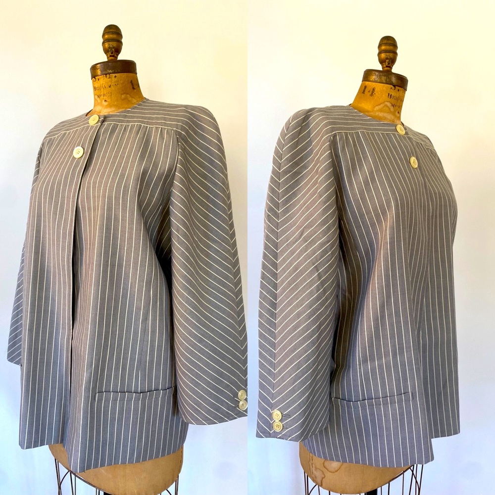 Mila Schön vintage pinstripe swing jacket
